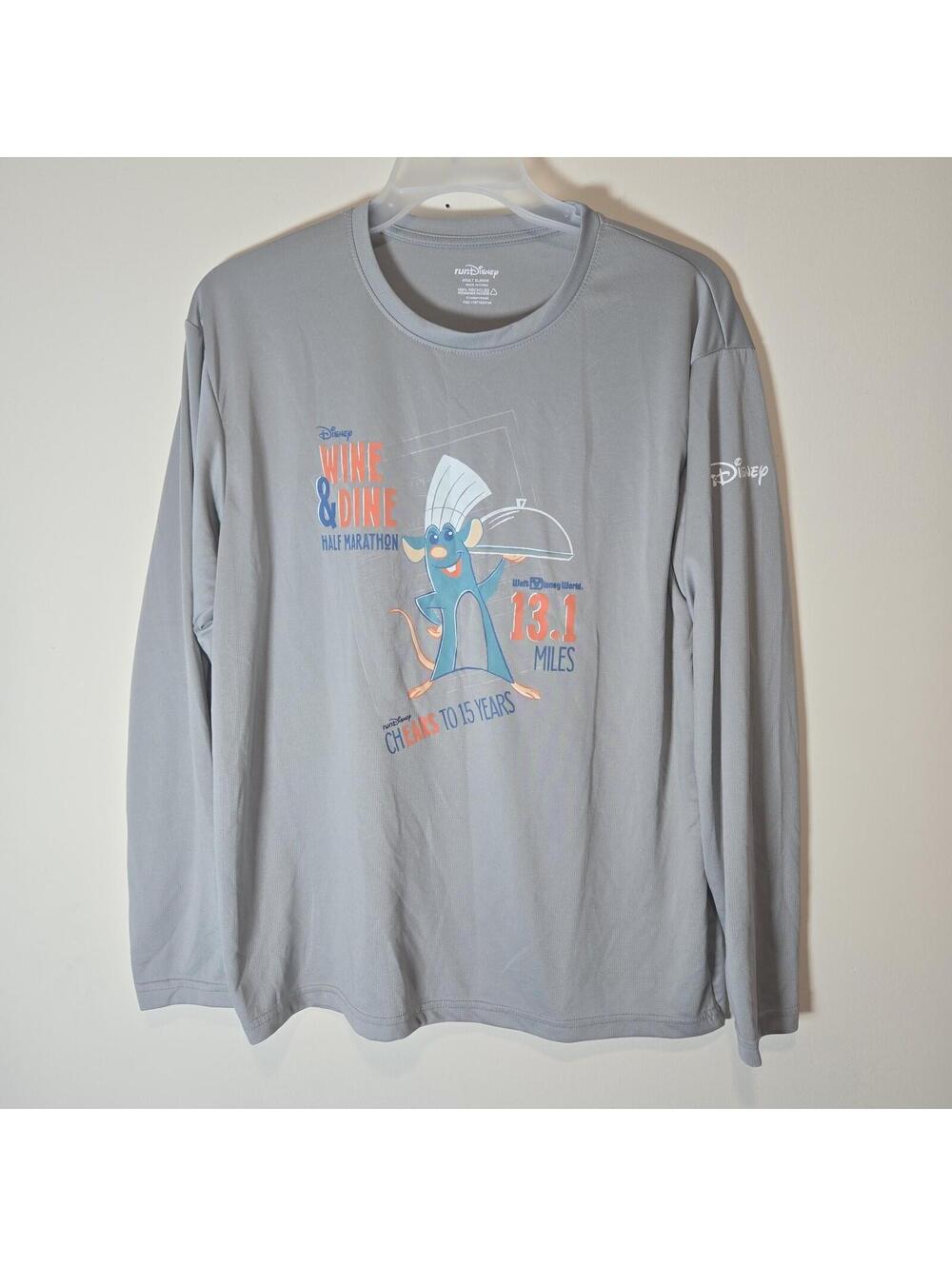 Disney Run Wine & Dine Half Marathon Race Ratatouille Gray Shirt Adult Sz XL